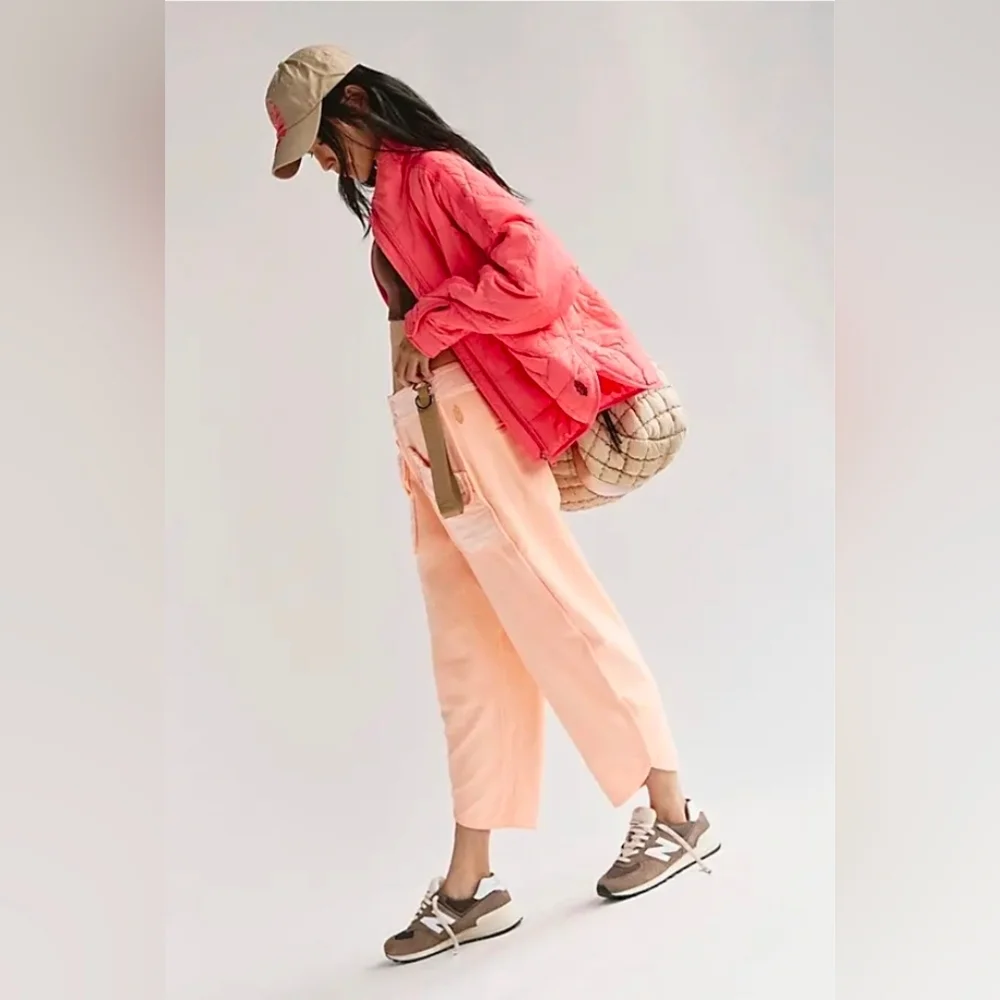 NWT Free People Timko Pants Pastel Peach S - Picture 2 of 5